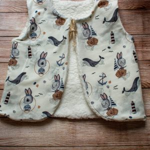 veste gilet de berger bébé enfant fausse fourrure mouton fait main artisanale créatrice