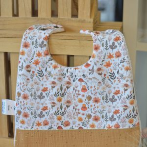 Bavoir personnalisable Jardin d'automne et gaze camel pois or