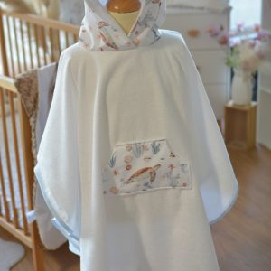 poncho de bain enfant mer baleine tortue