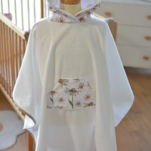 poncho de bain enfant fleurs marguerites