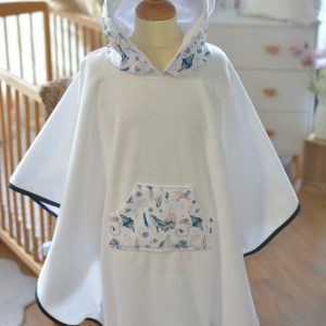 poncho de bain enfant océan baleine raie