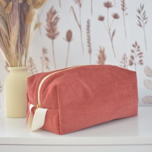 Trousse de toilette Louise Velours brique