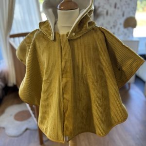 Poncho évolutif 12-36 mois ou 0-36 mois Velours moutarde polaire