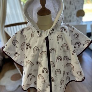 Poncho évolutif 12-36 mois ou 0-36 mois Arc-en-ciel sherpa