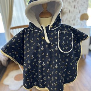 Poncho imperméable évolutif 12-36 mois ou 0-36 mois Ancres marines sherpa