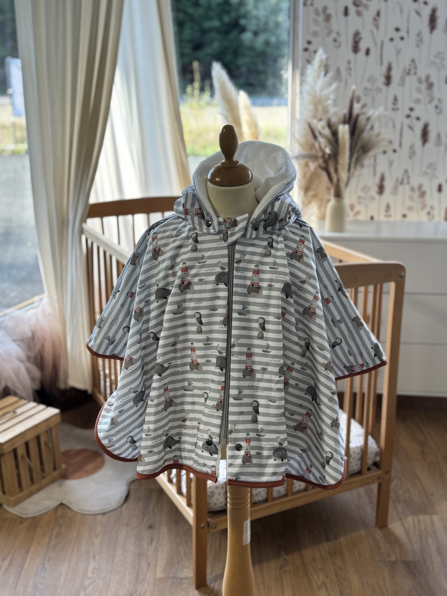 Poncho COTON Ultra évolutif 0-8 ans 4-en-1 Phare Ouest doudou lapin – Image 3