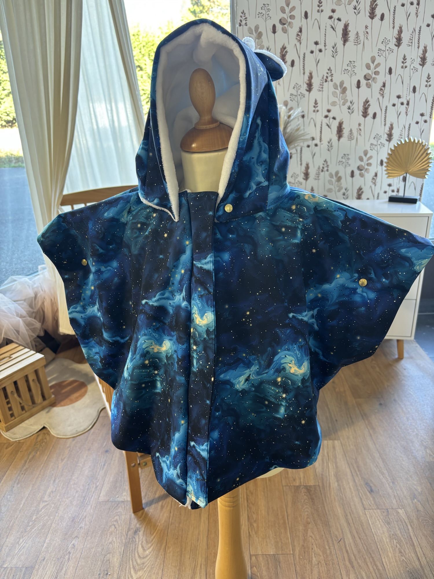 Poncho imperméable évolutif 12-36 mois ou 0-36 mois Galaxie doudou renard