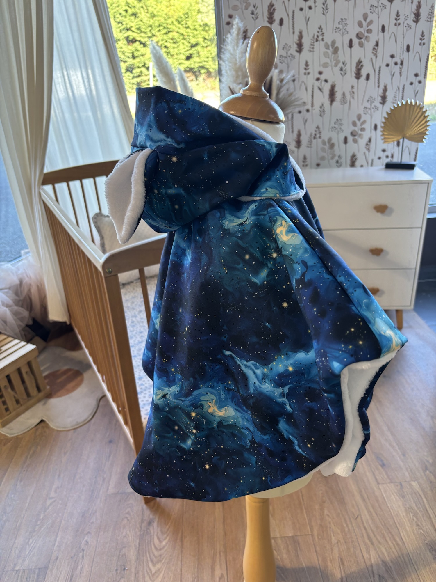 Poncho imperméable évolutif 12-36 mois ou 0-36 mois Galaxie doudou renard – Image 2