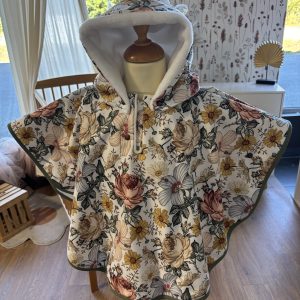 Poncho imperméable évolutif 12-36 mois ou 0-36 mois Vintage flowers doudou renard