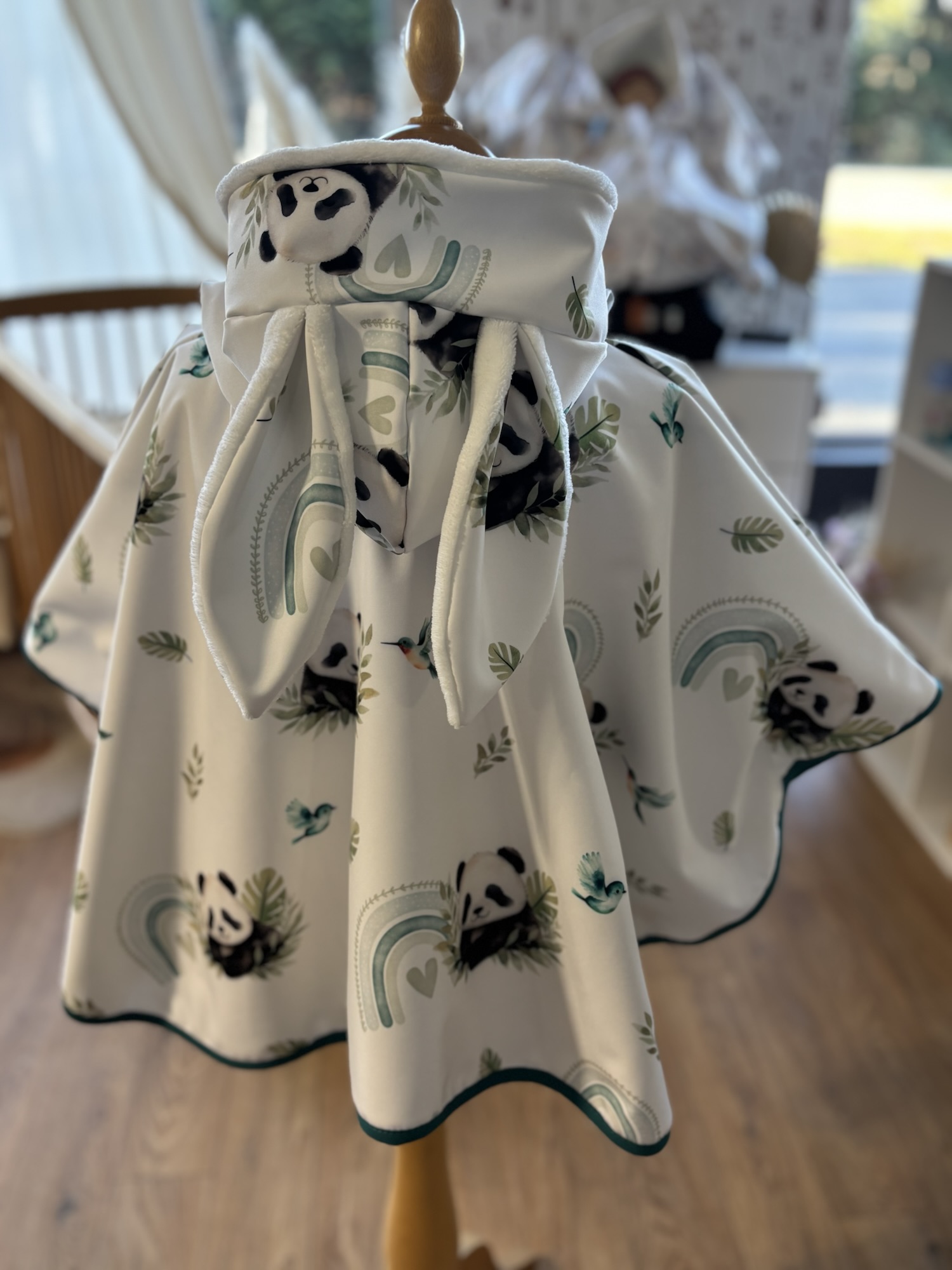 Poncho IMPERMEABLE Ultra évolutif 0-8 ans 4-en-1 Panda doudou lapin – Image 2