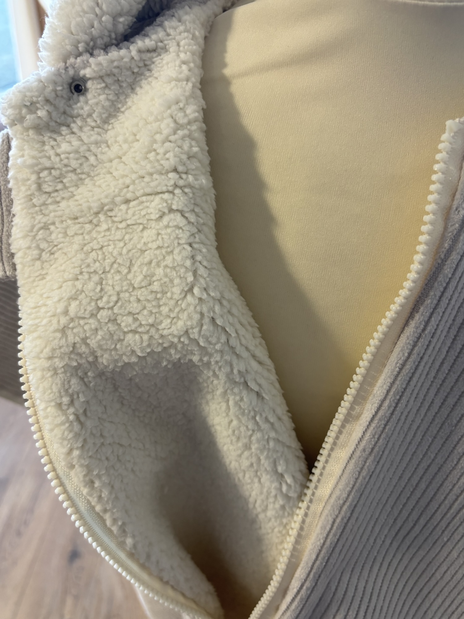 Poncho Ultra évolutif 0-8 ans 4-en-1 Velours côtelé beige sherpa renard – Image 4