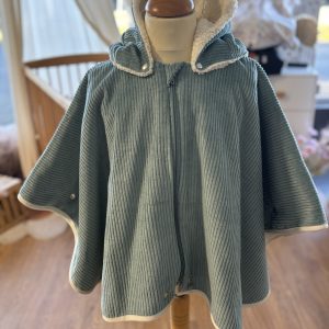 Poncho Ultra évolutif 0-8 ans 4-en-1 Velours côtelé sauge sherpa lapin