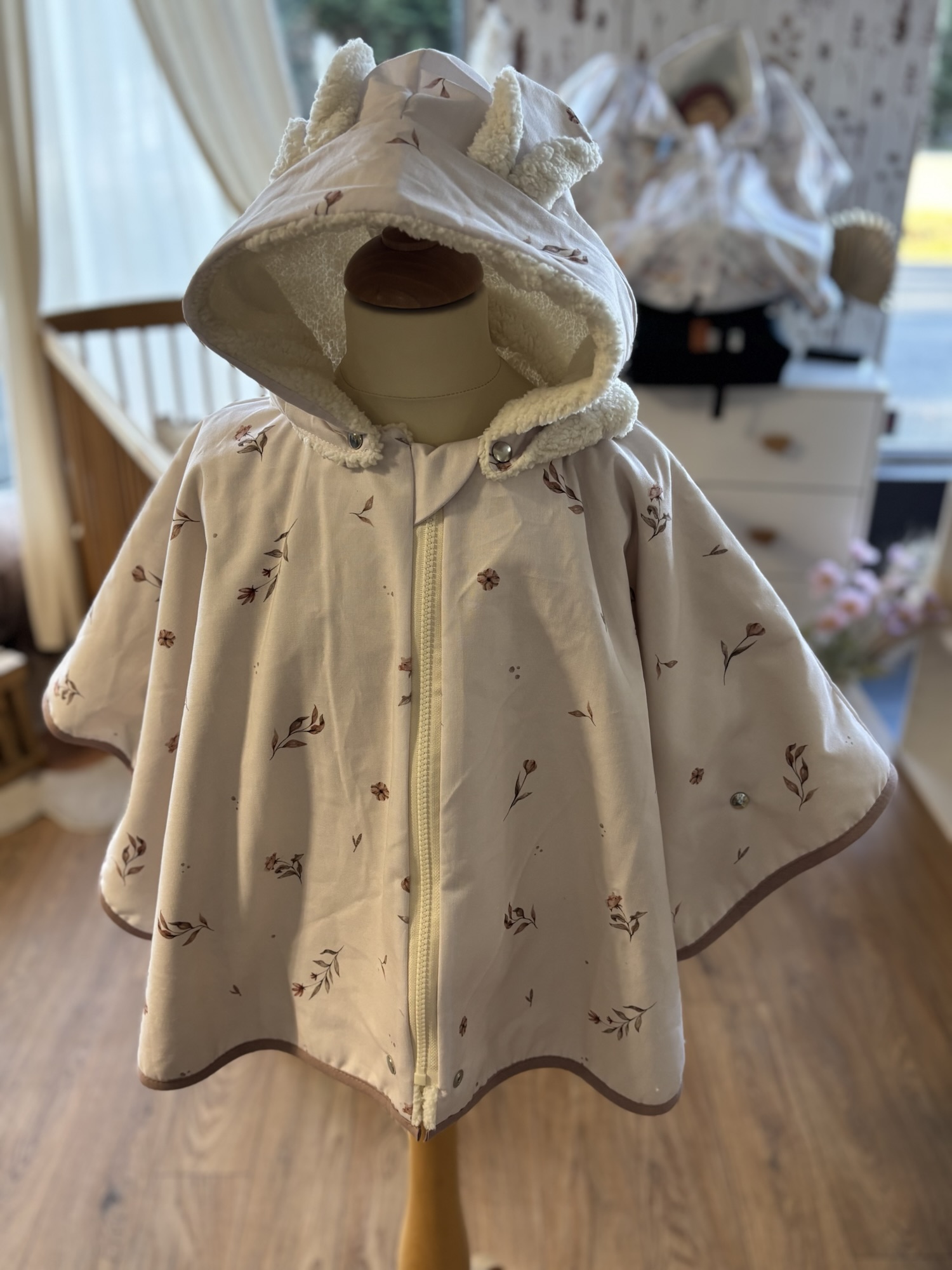 Poncho coton Ultra évolutif 0-8 ans 4-en-1 Princess Flowers doudou renard – Image 8