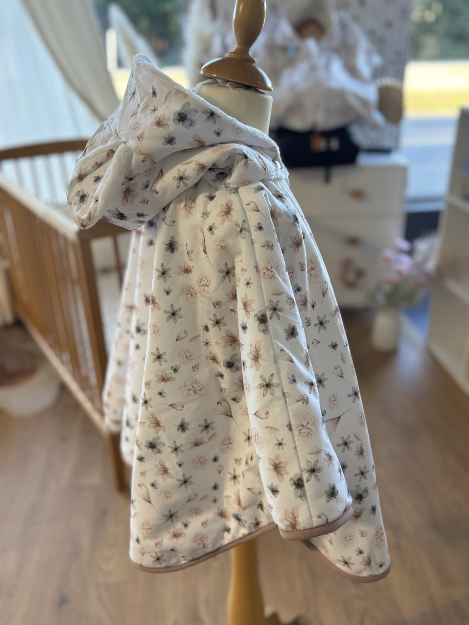 Poncho coton Ultra évolutif 0-8 ans 4-en-1 Princess Flowers doudou renard – Image 3