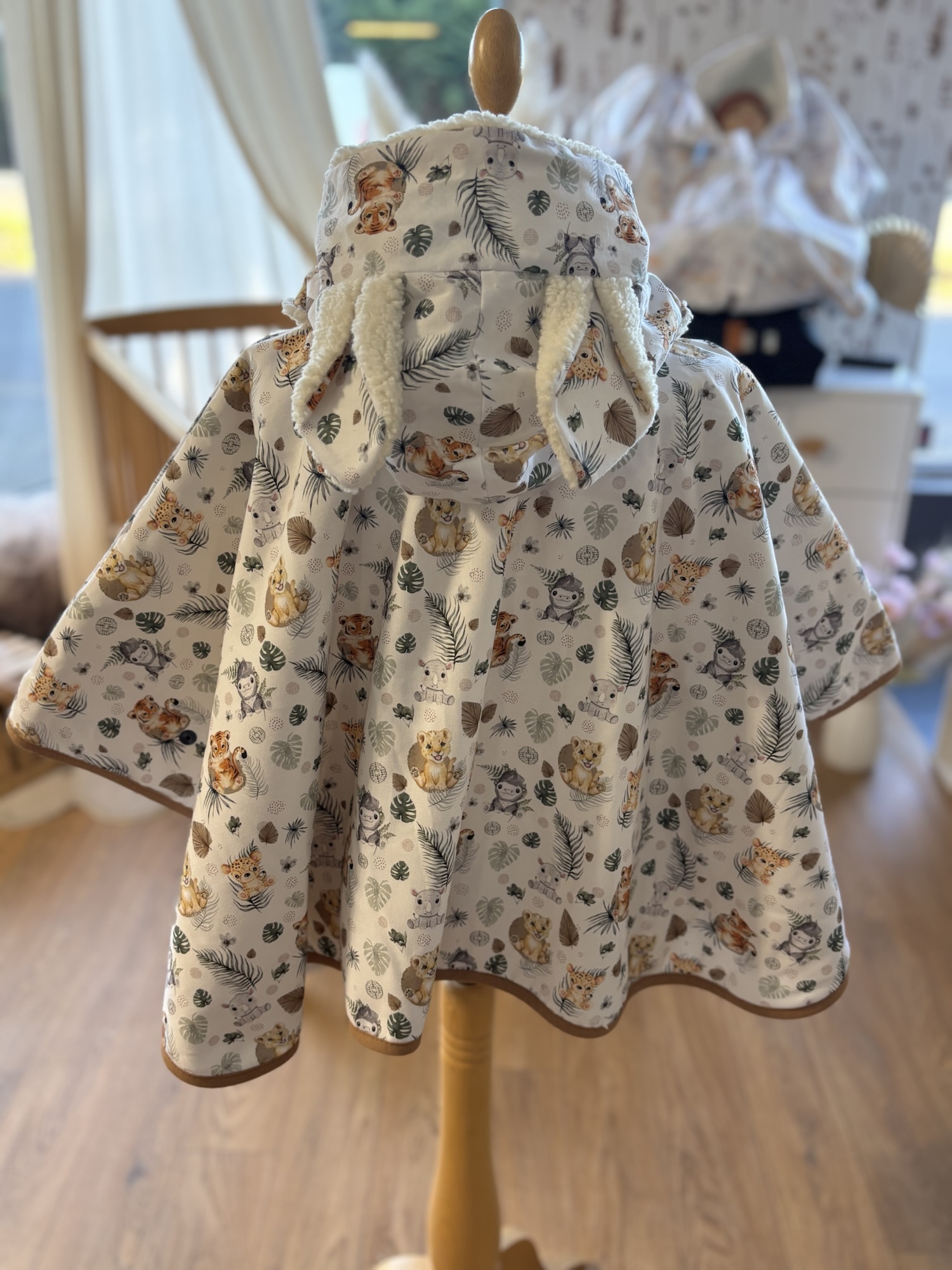 Poncho coton Ultra évolutif 0-8 ans 4-en-1 L'éveil de la jungle 1 sherpa oreilles renard