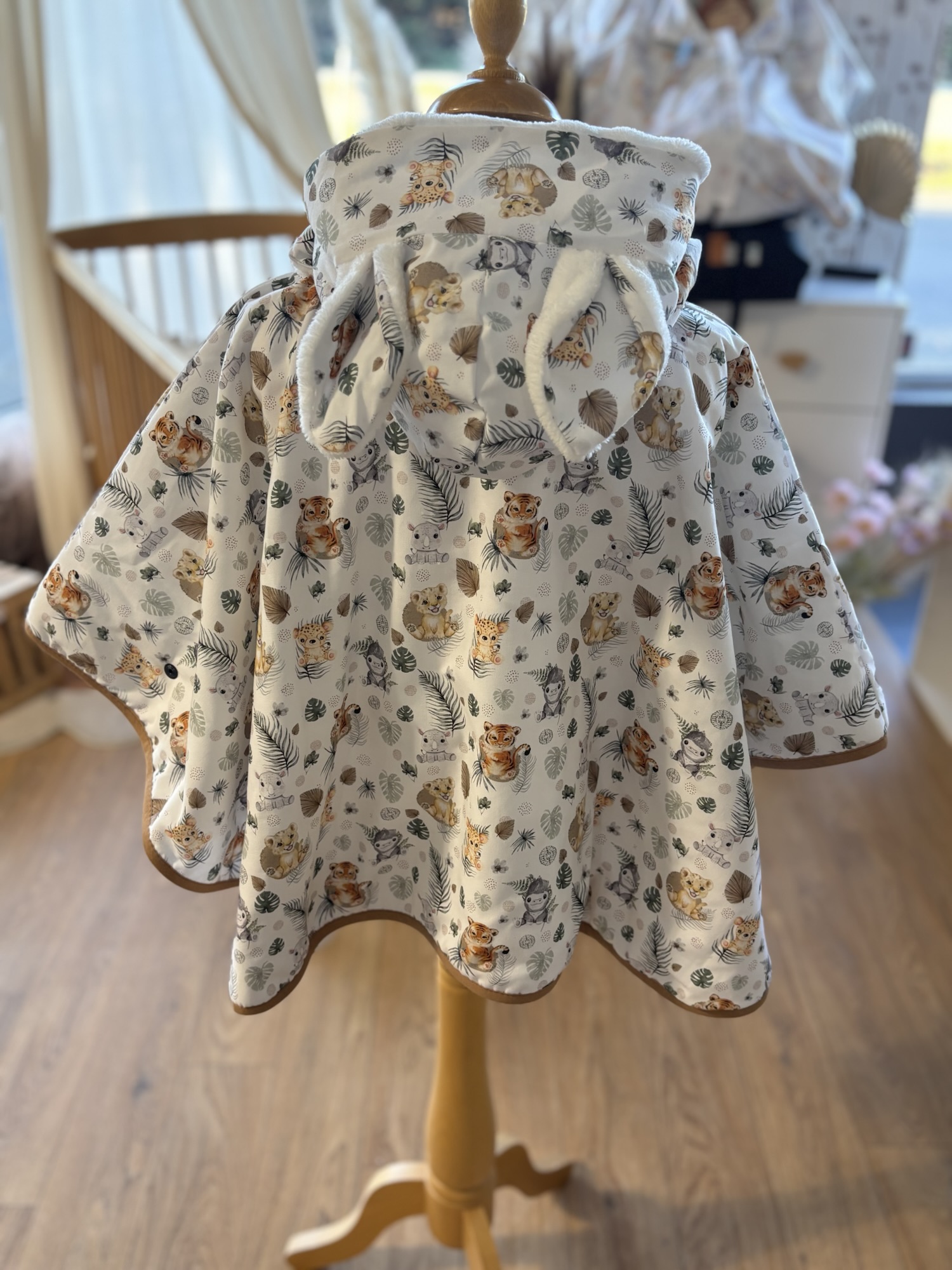Poncho coton Ultra évolutif 0-8 ans 4-en-1 L'éveil de la jungle doudou oreilles renard