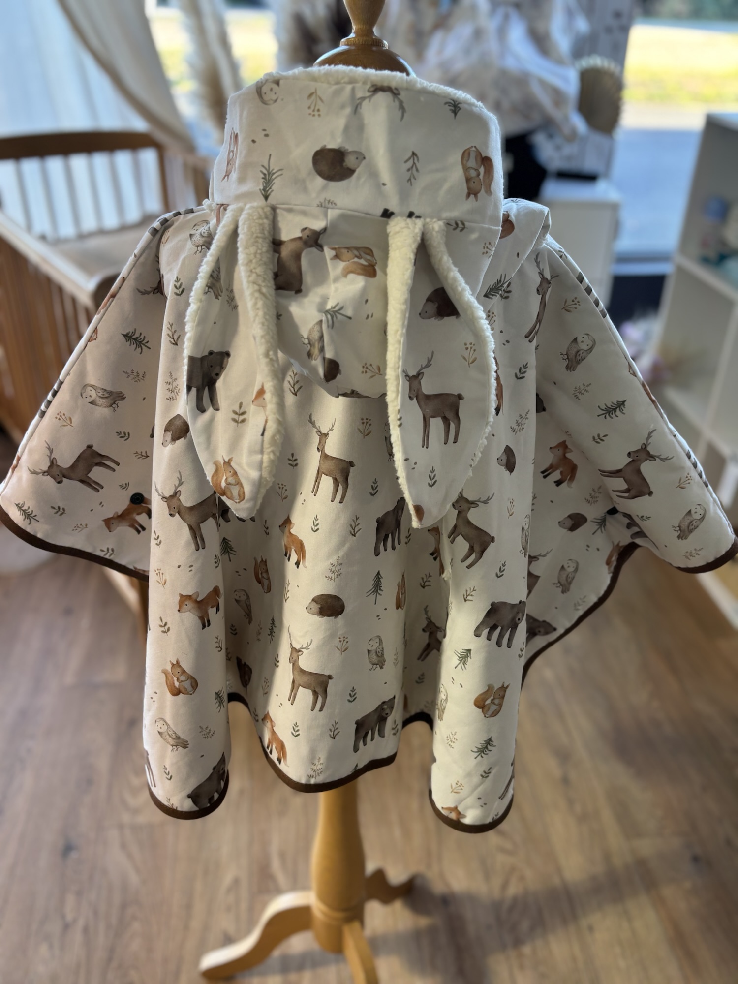 Poncho coton Ultra évolutif 0-8 ans 4-en-1 Dans les bois sherpa oreilles lapin