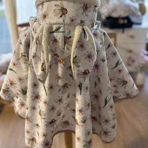 Poncho IMPERMEABLE Ultra évolutif 0-8 ans 4-en-1 Marguerite sherpa oreilles lapin